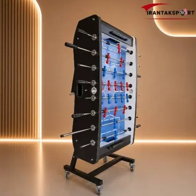 فوتبال دستی مشکی با زمین آبی در حالت تاشده عمودی - تصویر دوم
